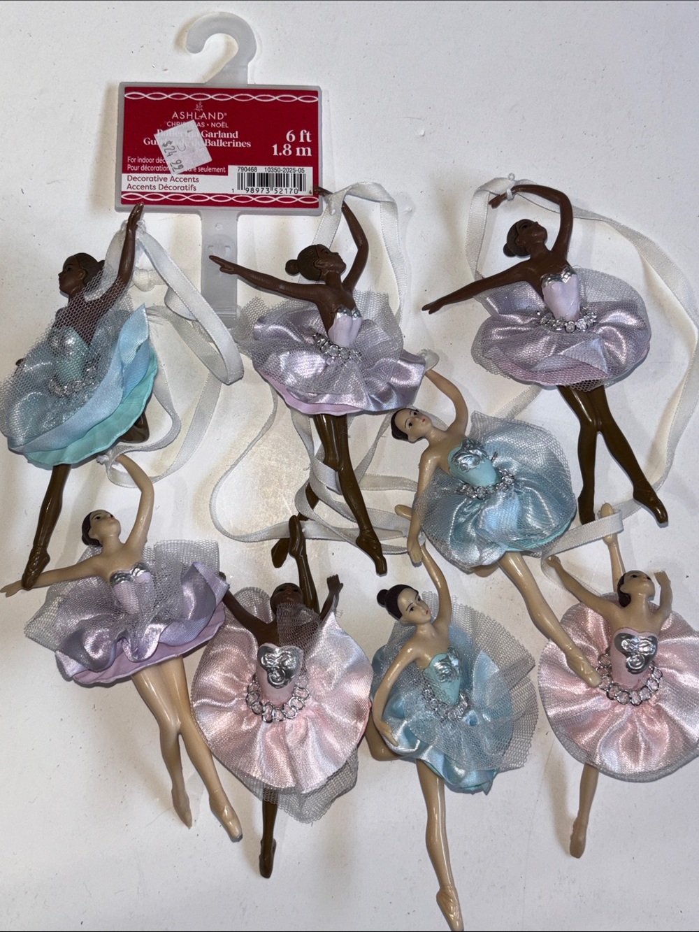 Ballerina Garland 6ft Ballet Christmas Tree Garland Dancer Christmas Set of 3